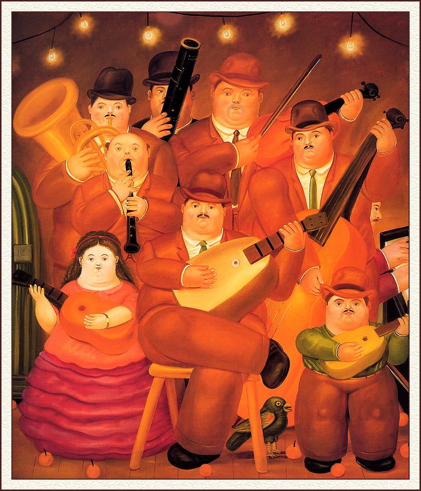 Les Musiciens 2 Fernando Botero Peintures à l'huile
